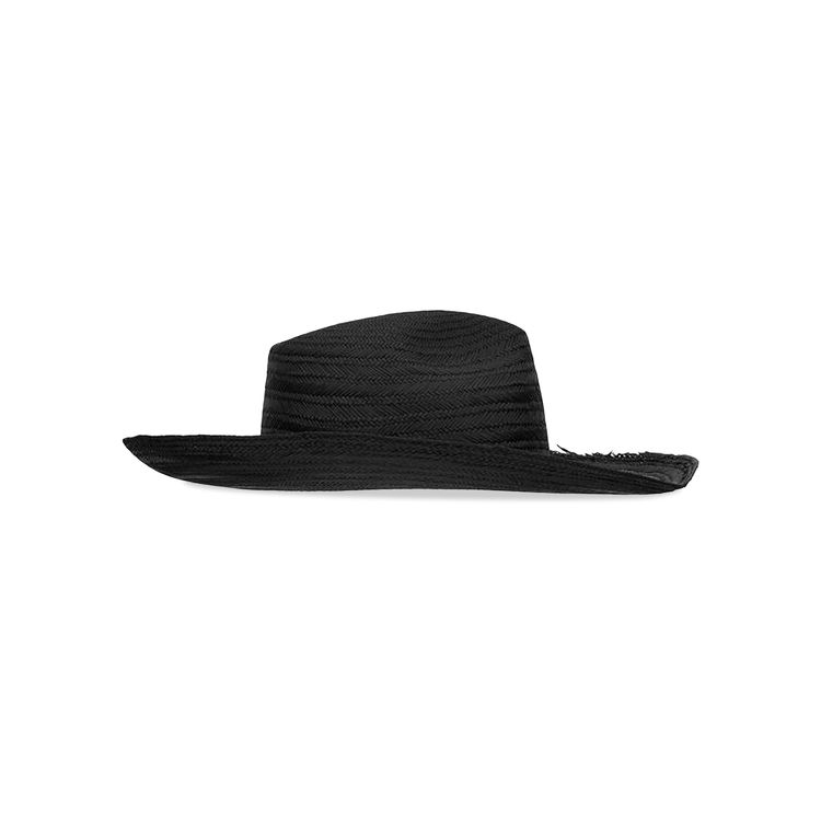 Saint Laurent Straw Waikiki Hat Black