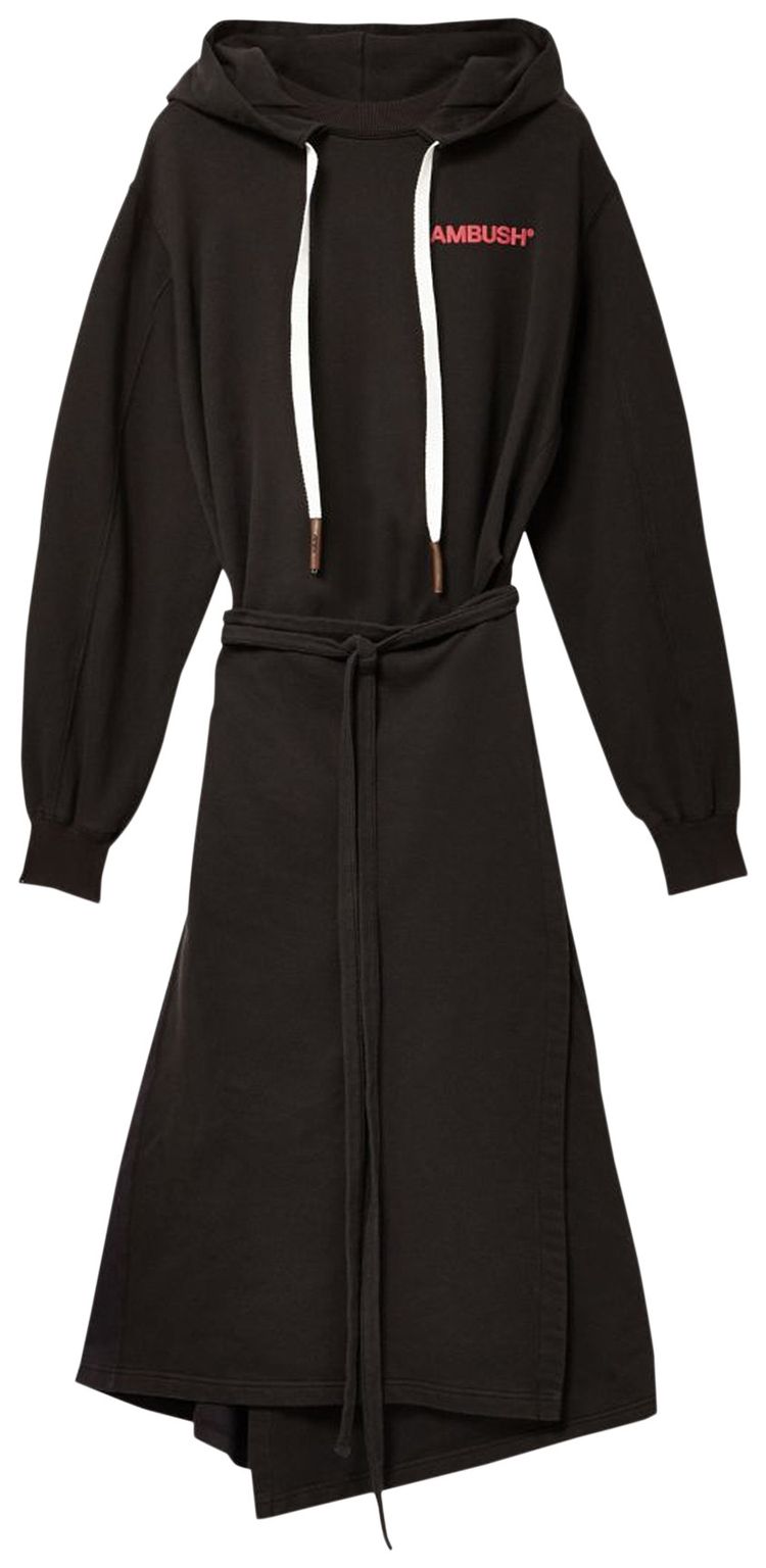 Ambush Fleece Sweat Hoodie Dress BlackRed
