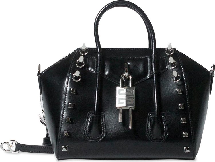 Givenchy Mini Antigona Lock Leather Satchel 'Black'