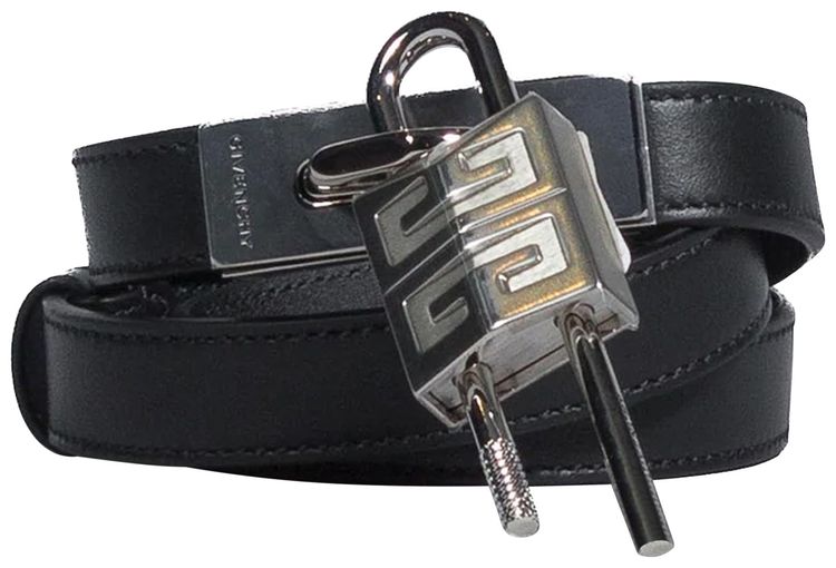 Givenchy Turnlock Belt In Leather With Lock Black
