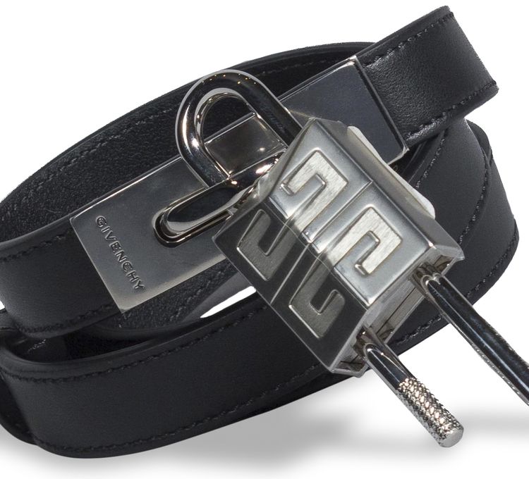 Givenchy Turnlock Belt In Leather With Lock Black