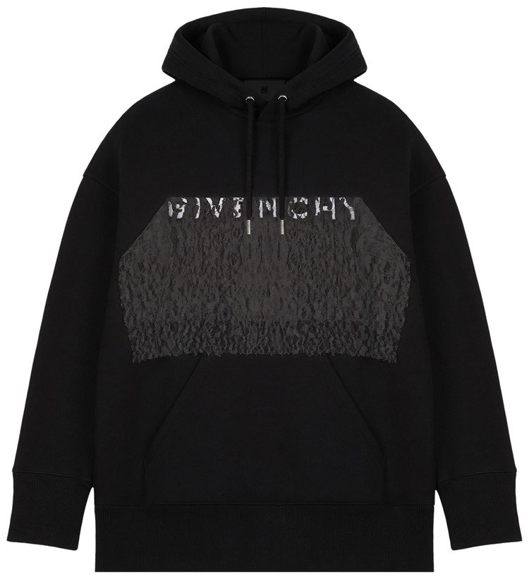 Givenchy Lace Oversized Hoodie Black