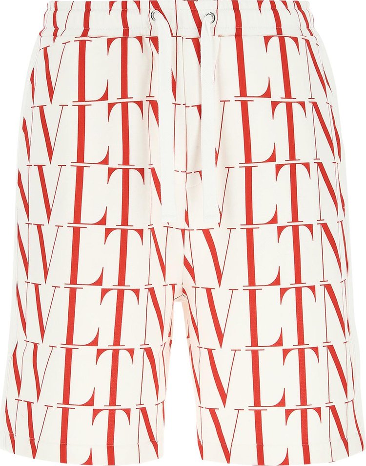 Valentino Times Print Short 'White/Red'