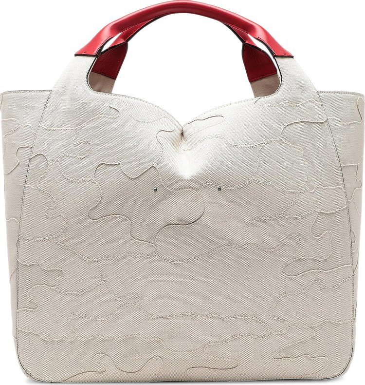 Valentino 07 Camouflage Edition Atelier Tote Bag WhiteRed