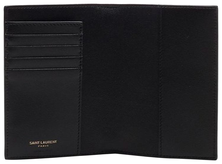 Saint Laurent Tiny Monogram Passport Case Black