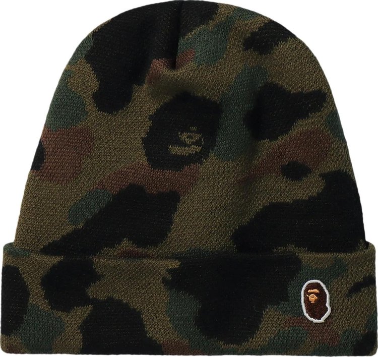 BAPE 1st Camo Knit Hat Green