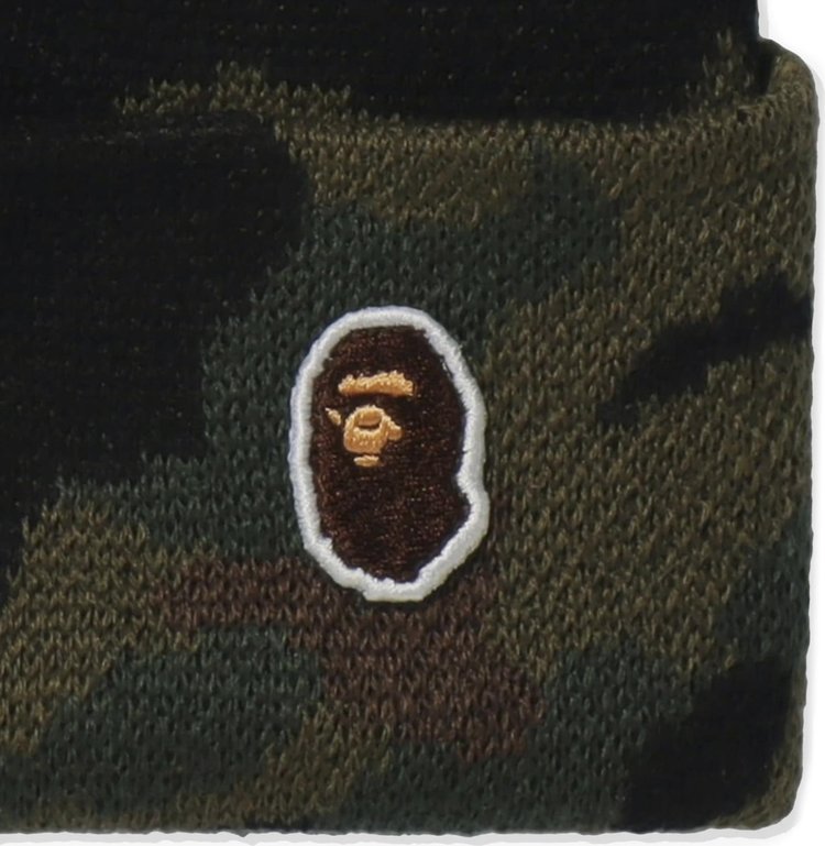 BAPE 1st Camo Knit Hat Green