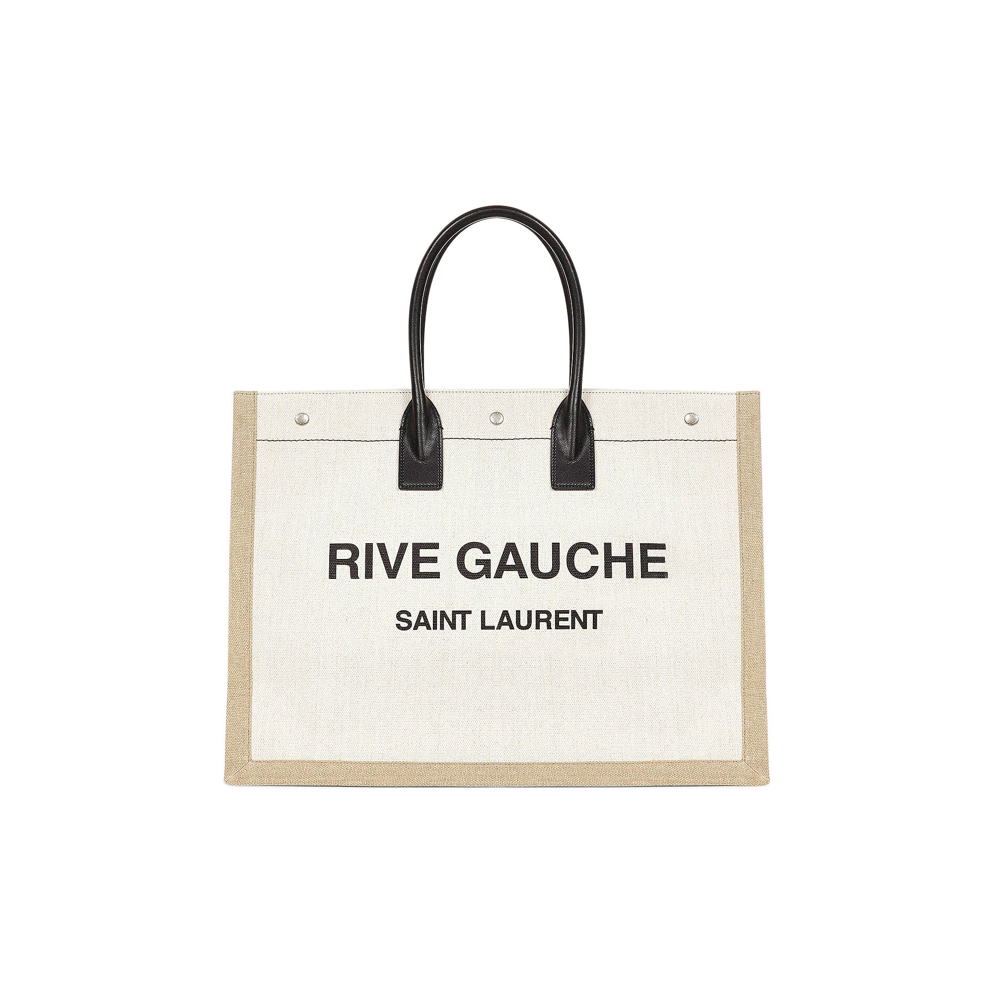 Saint Laurent Rive Gauche Large Tote 'Cream/Black' | GOAT
