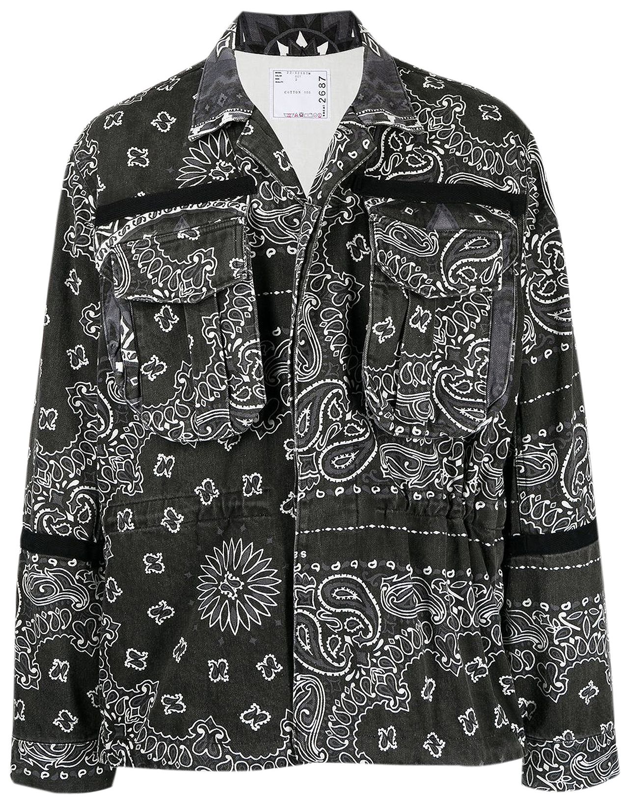 Buy Sacai Bandana Print Jacket 'Black' 22 02687M 001 GOAT