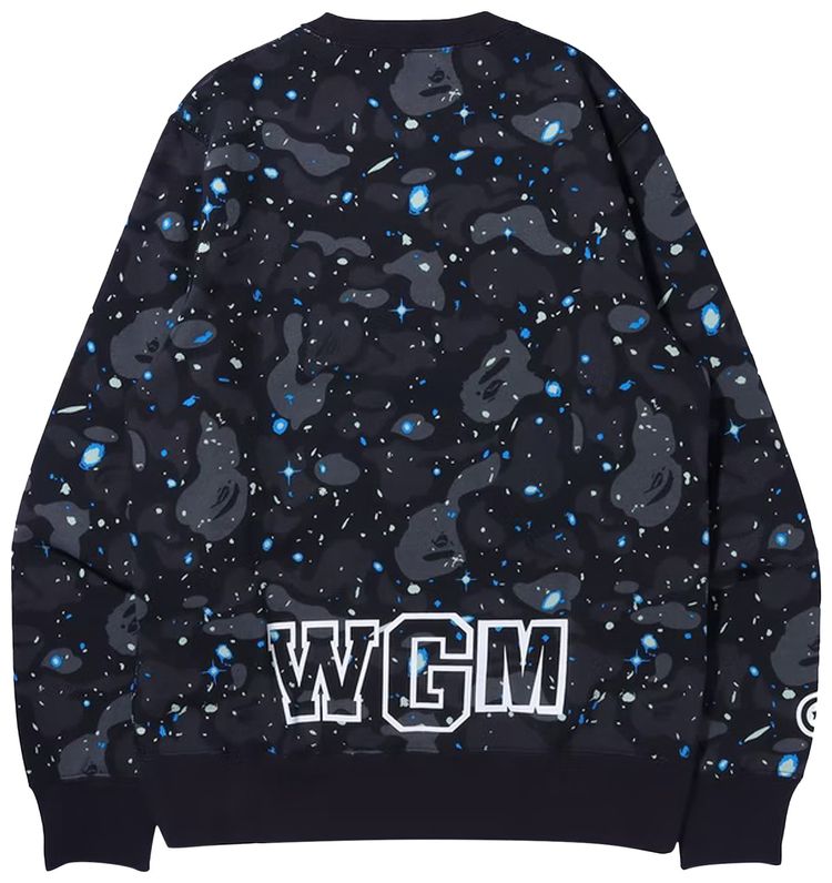 BAPE Space Camo Shark Crewneck Black