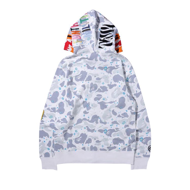 BAPE Space Camo Tiger Full Zip Hoodie White