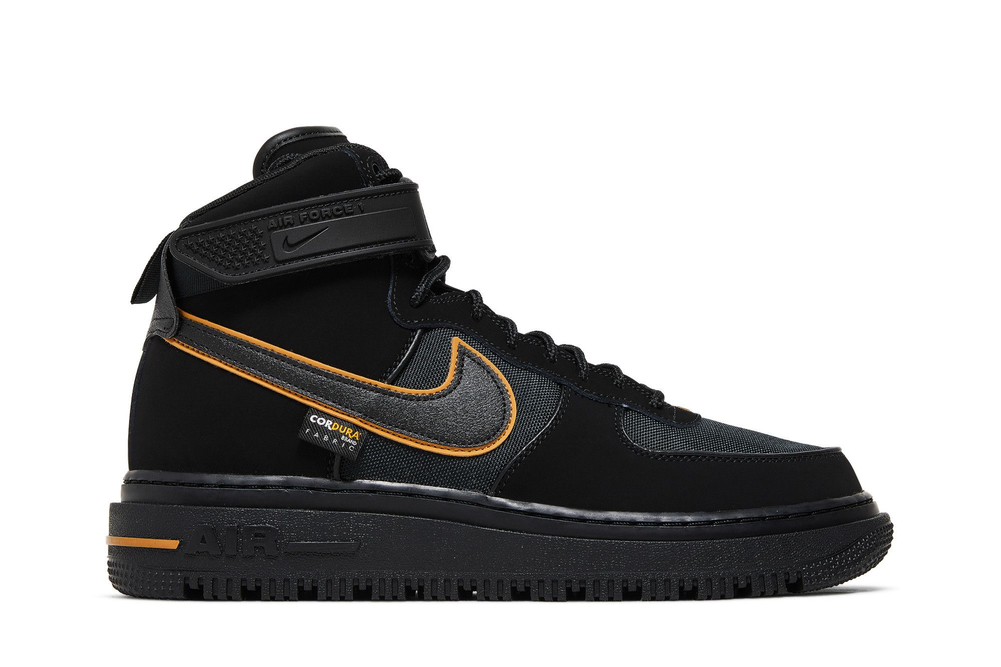 Nike air force 1 cheap high black and gold