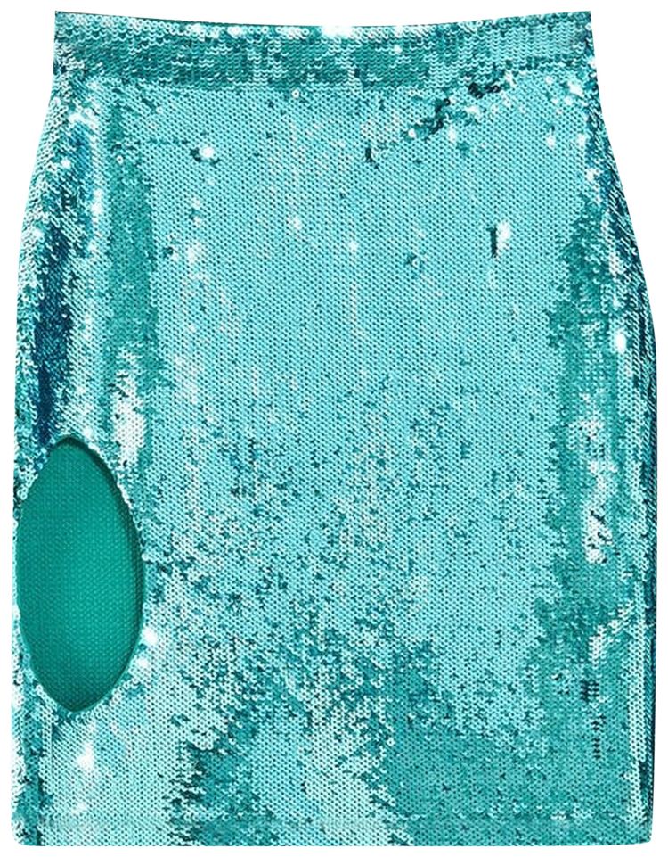 Loewe Sequin Cut Out Skirt Turquoise