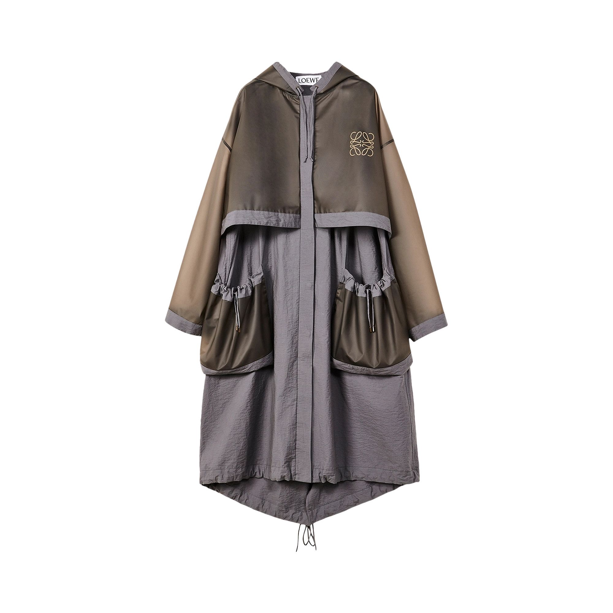 Buy Loewe Long Hooded Parka Stone Grey S540Y02X48 1250 GOAT UK