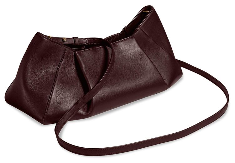 Khaite Jeanne Pleat Crossbody Small Deep Red