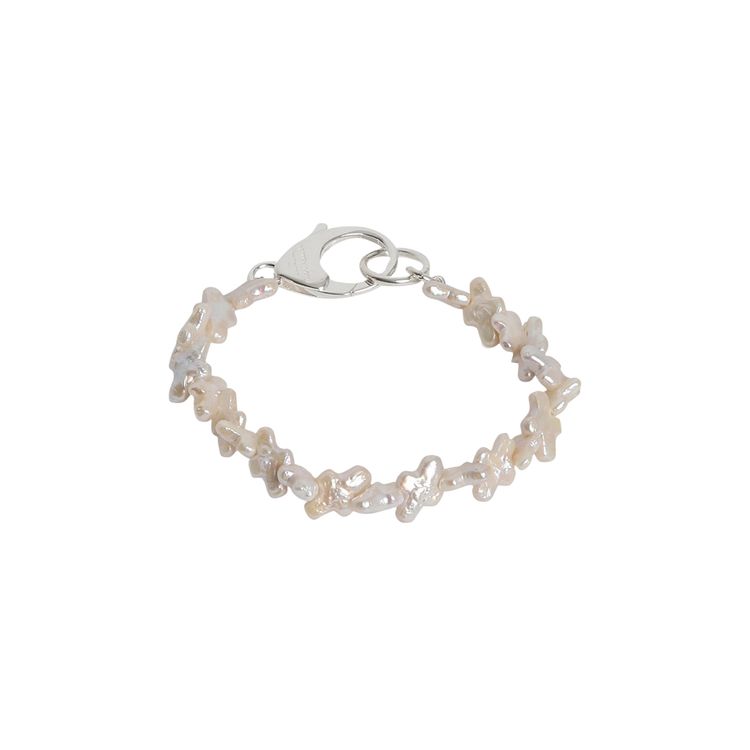 Hatton Labs Caiola Crosses Pearl Bracelet Solid Sterling Silver