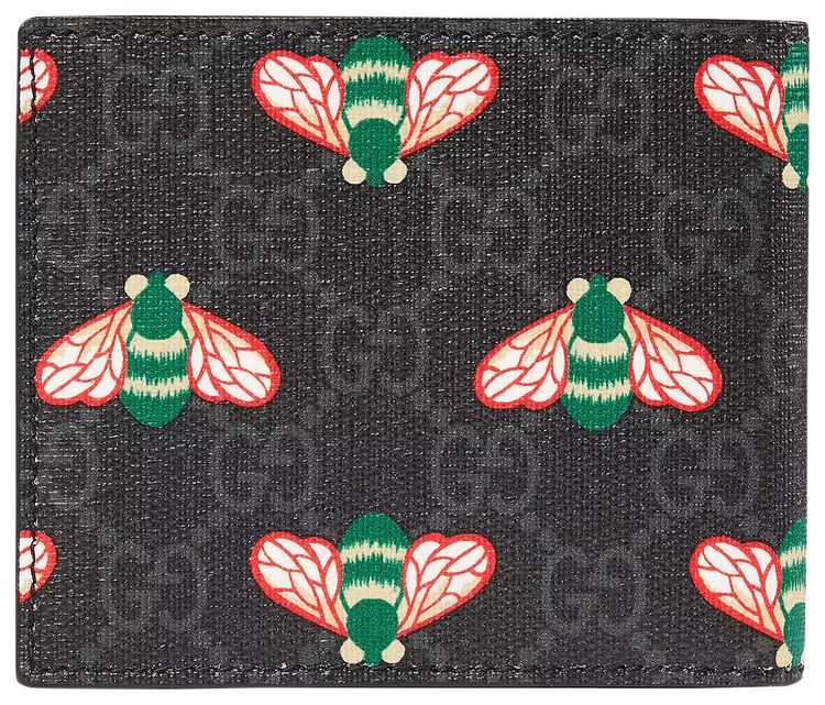 Gucci Bestiary Wallet With Bees Black GG Supreme