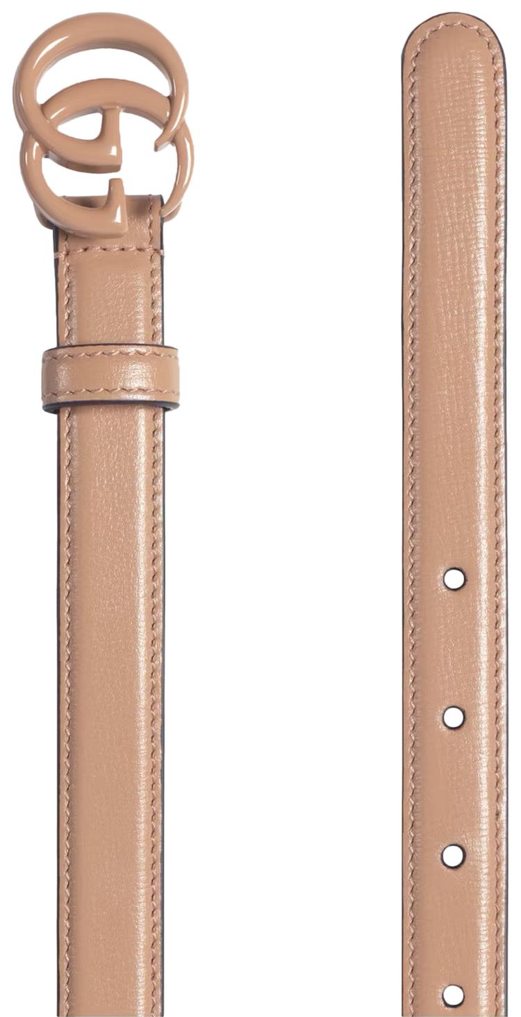 Gucci Gg Marmont Thin Belt Rose Beige Leather