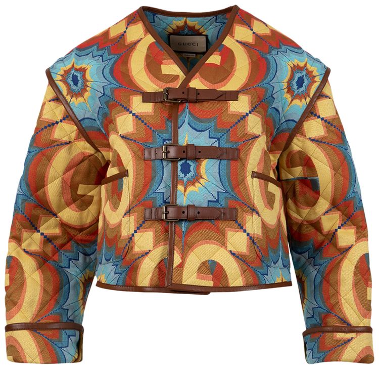 Gucci Macro Logo Buckle Detail Jacket OrangeBrownYellow