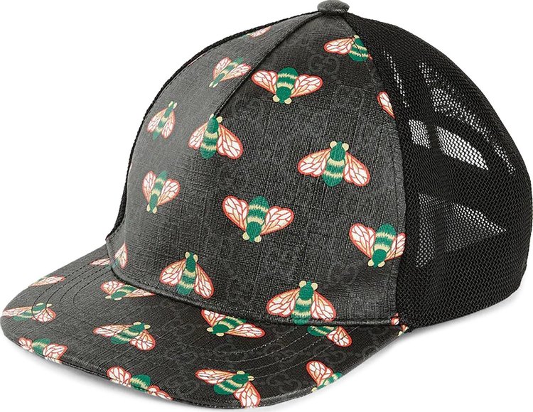 Gucci GG Supreme Bee Print Baseball Hat 'Black'