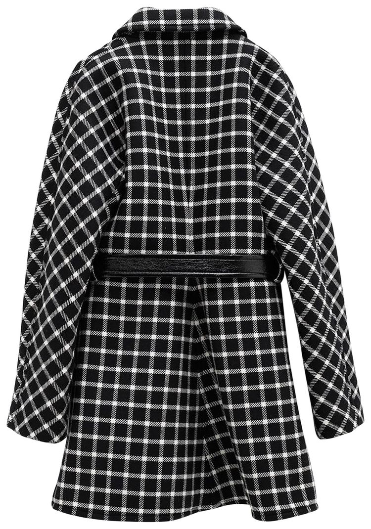 Courreges Vichy Heritage Coat BlackHeritage White