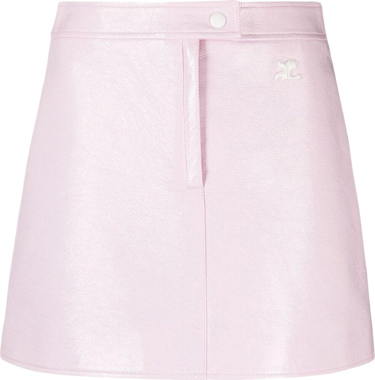 Courrèges Faux Leather Mini Skirt 'Lait De Rose'