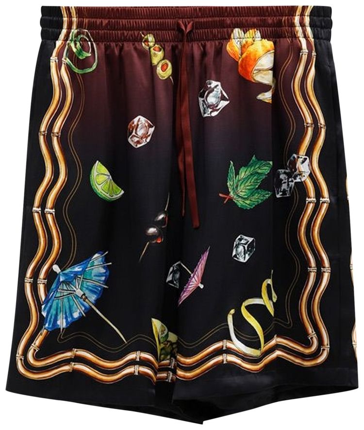 Casablanca Silk Shorts With Drawstrings Casa Club Sunset
