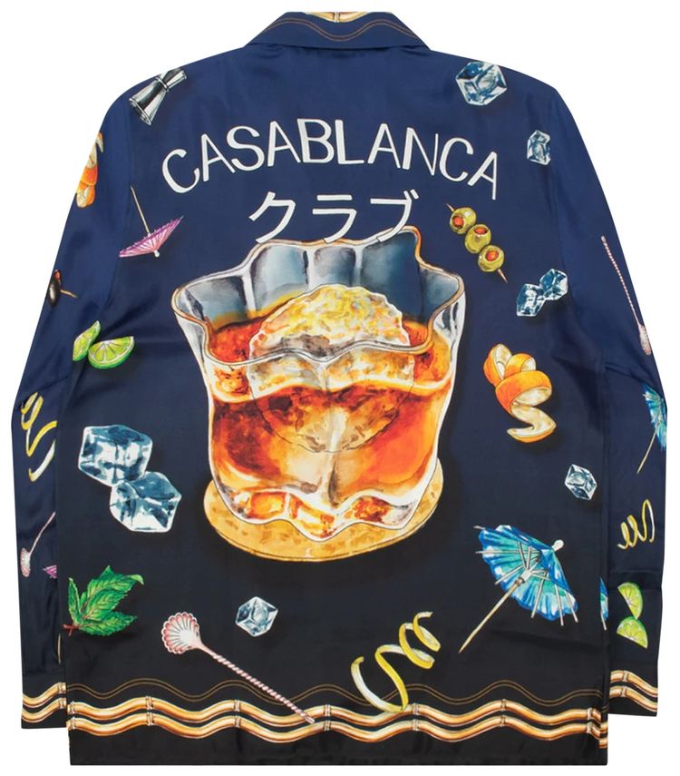 Casablanca Long Sleeve Cuban Collar Shirt Casa Club Nuit
