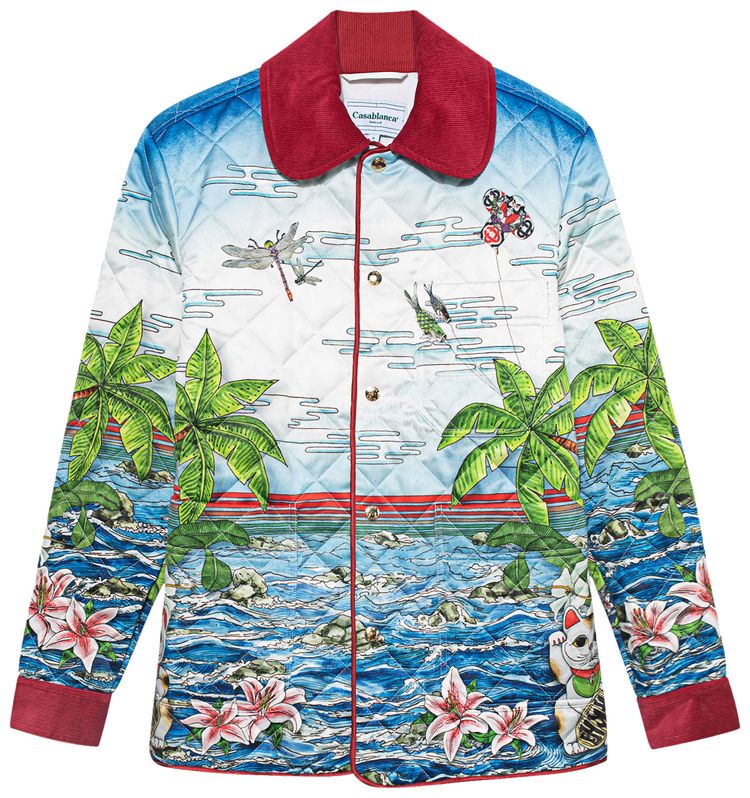 Casablanca Printed And Quilted Hunting Jacket Table Tennis Club Sunrise