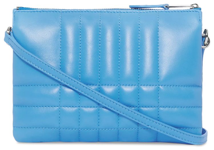 Burberry Quilted Lambskin Lola Twin Pouch Bright Sky Blue