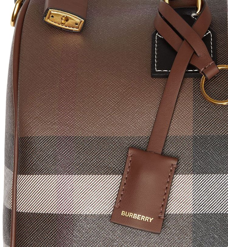 Burberry Medium Check Bowling Bag Dark Birch Brown