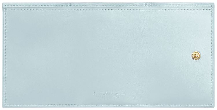 Bottega Veneta Tiny Trifold Zipper Wallet Teal WashedGold