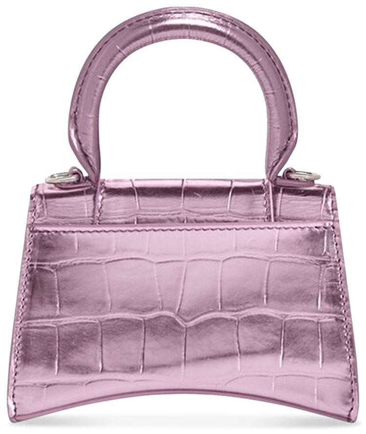 Balenciaga Hourglass Mini Handbag With Chain Pink
