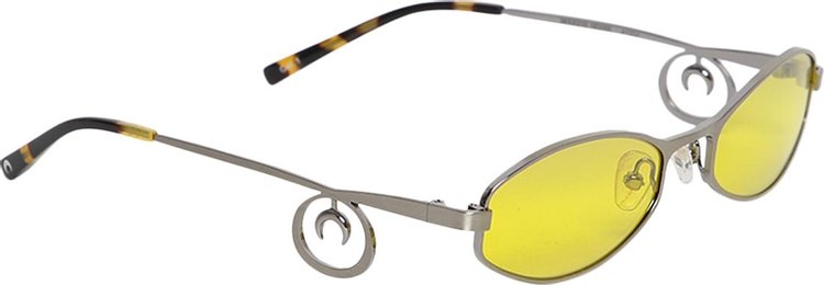 Marine Serre x Vuarnet Swirl Frame Oval Sunglasses Yellow