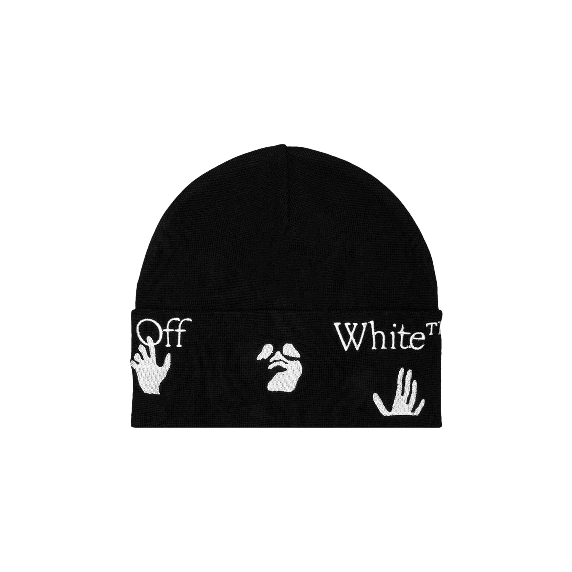 Buy Off-White OW Logo Beanie 'Black/White' - OMLC012S22KNI0021001