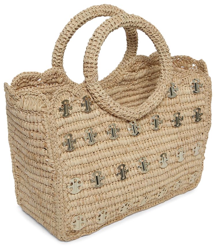 Rabanne Small Tote Bag With Platelets Natural