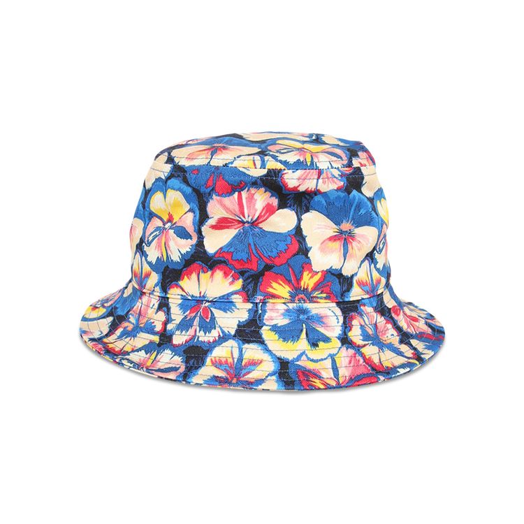 Paco Rabanne Floral Print Bucket Hat \'Blue Moon Pansy\' Tropical Mums Bucket Hat | Navy | William Murray Golf main image 3