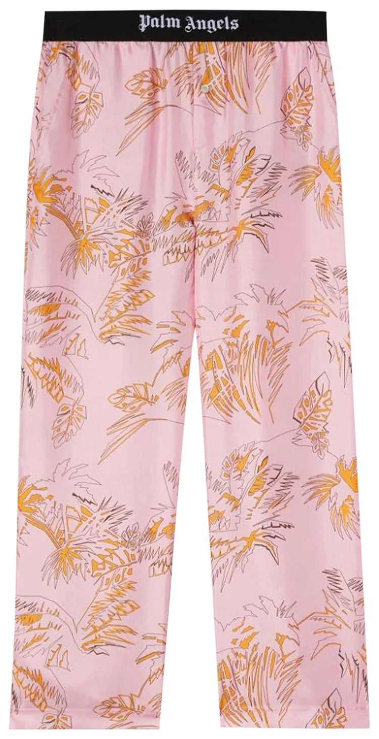 Palm Angels Abstract Palms Pajama Pants PinkGold