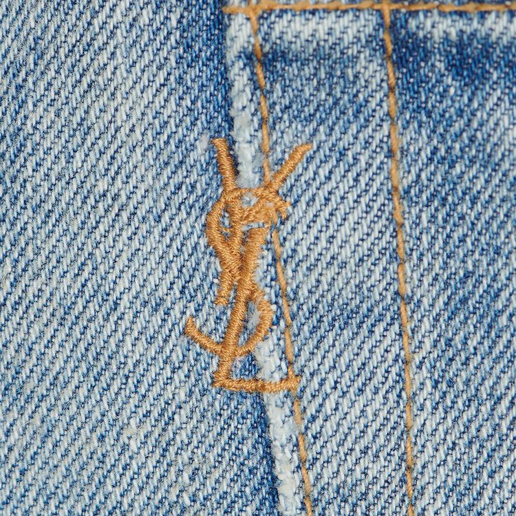 Saint Laurent 90s Mid Waist Cropped Jeans Light Dirty Authentic