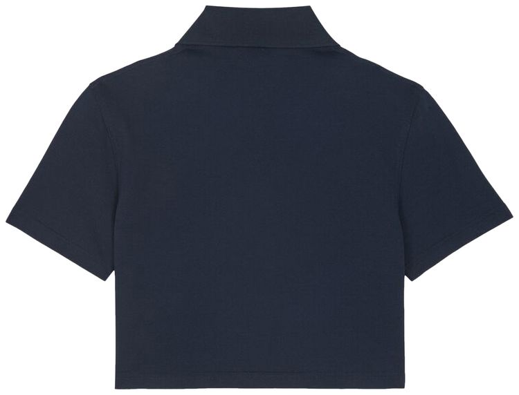 Saint Laurent Monogram Cropped Polo Shirt Marine
