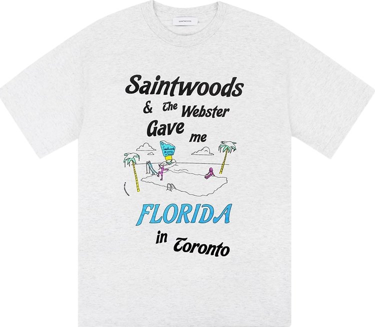 Saintwoods x The Webster Florida In Toronto T-Shirt 'Ash Grey'