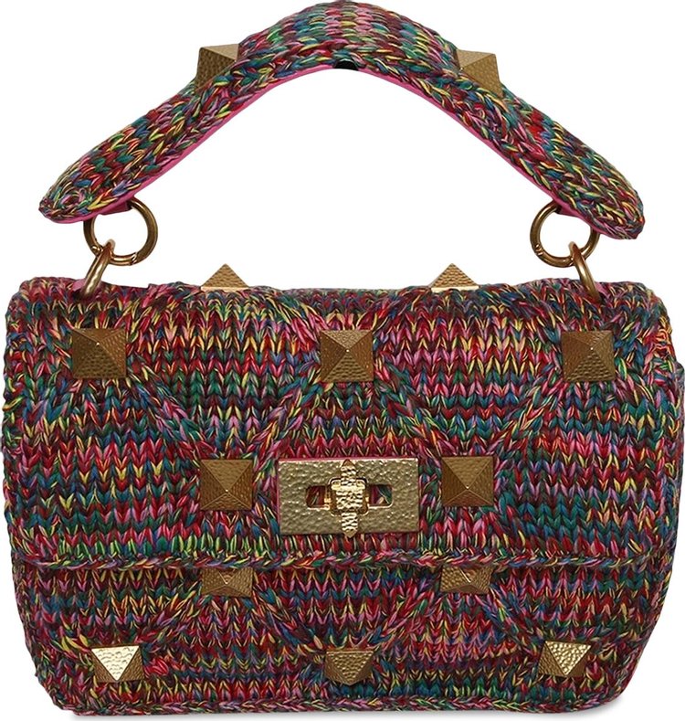 Valentino Roman Stud Knit Shoulder Bag 'Multicolor'