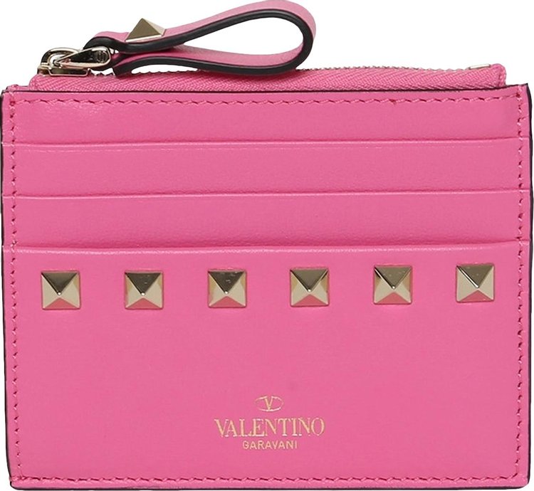 Valentino Rockstud Coin Card Case 'Feminine Pink'