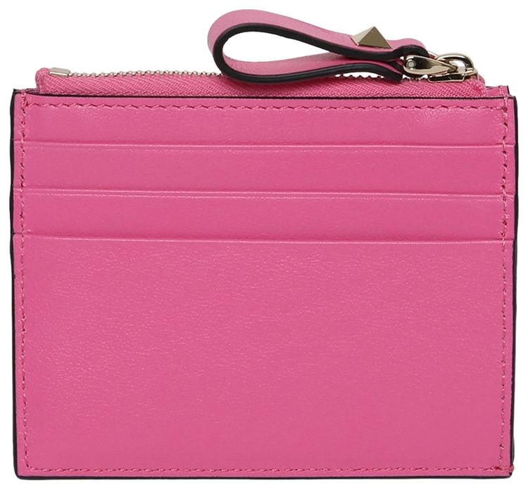 Valentino Rockstud Coin Card Case Feminine Pink