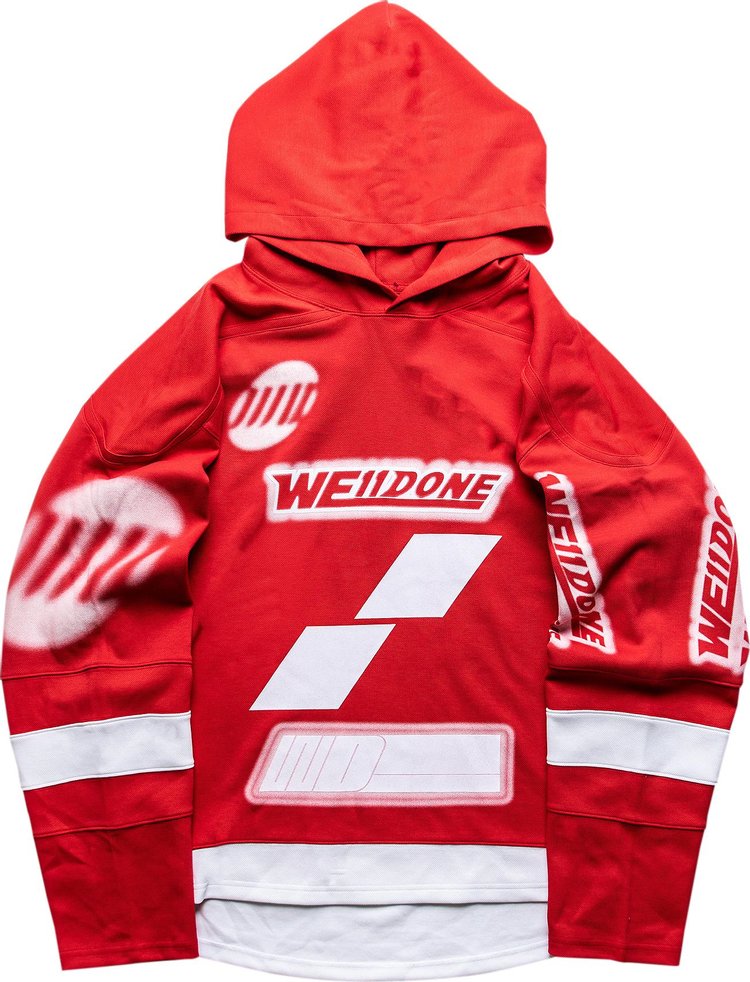 We11done Oversized Football Hoodie 'Red'