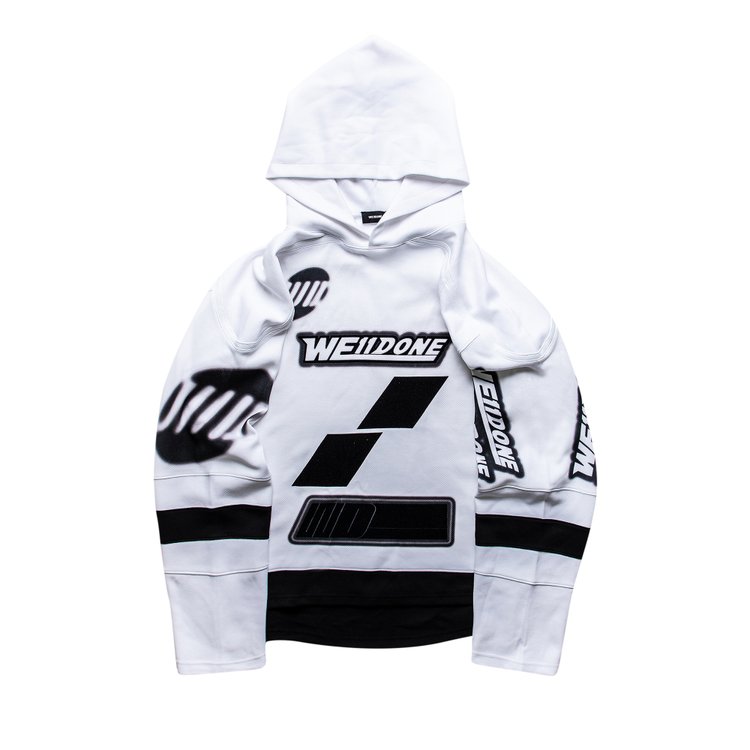 We11done Oversized Football Hoodie White