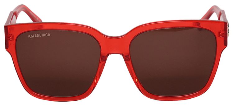 Balenciaga 99mm Shield Sunglasses Red