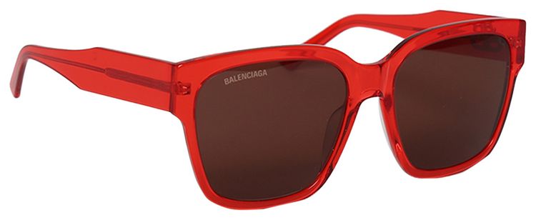 Balenciaga 99mm Shield Sunglasses Red