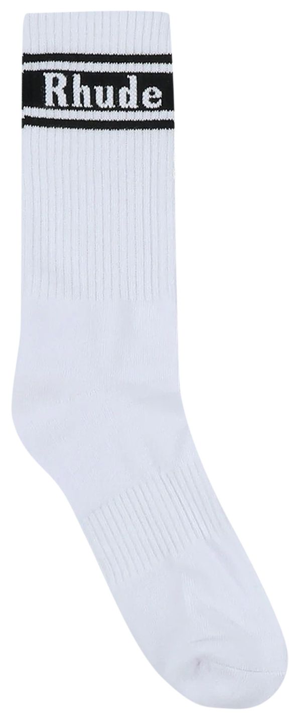 Rhude Stripe Logo Sock WhiteBlack