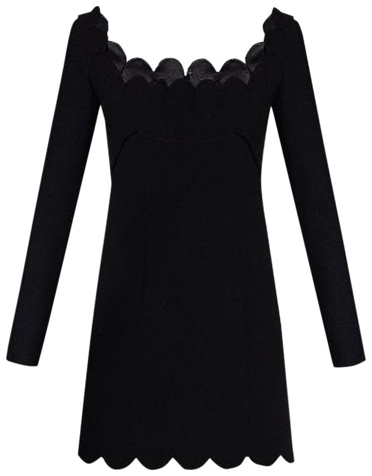 Saint Laurent Long Sleeve Cut Out Dress Noir